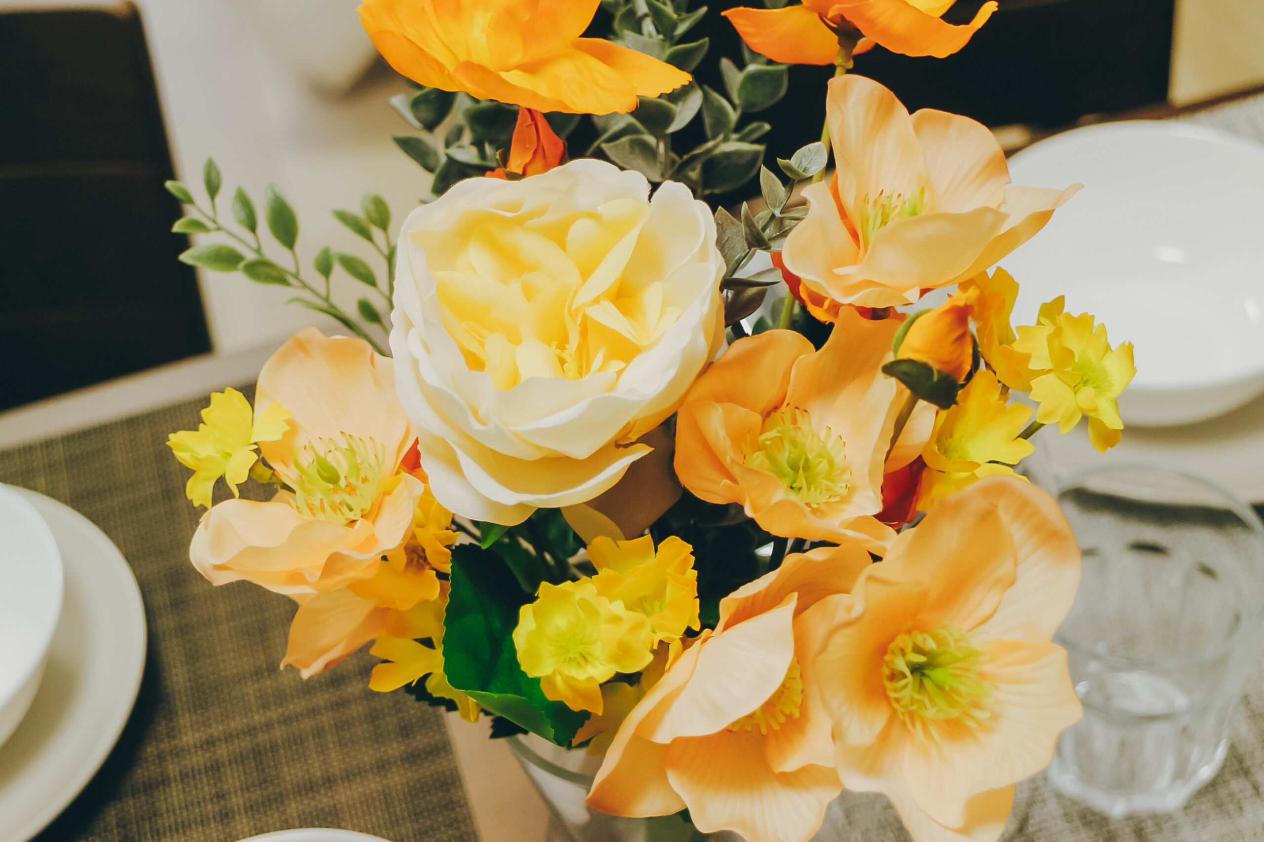 ゆったりと食事ができるダイニング