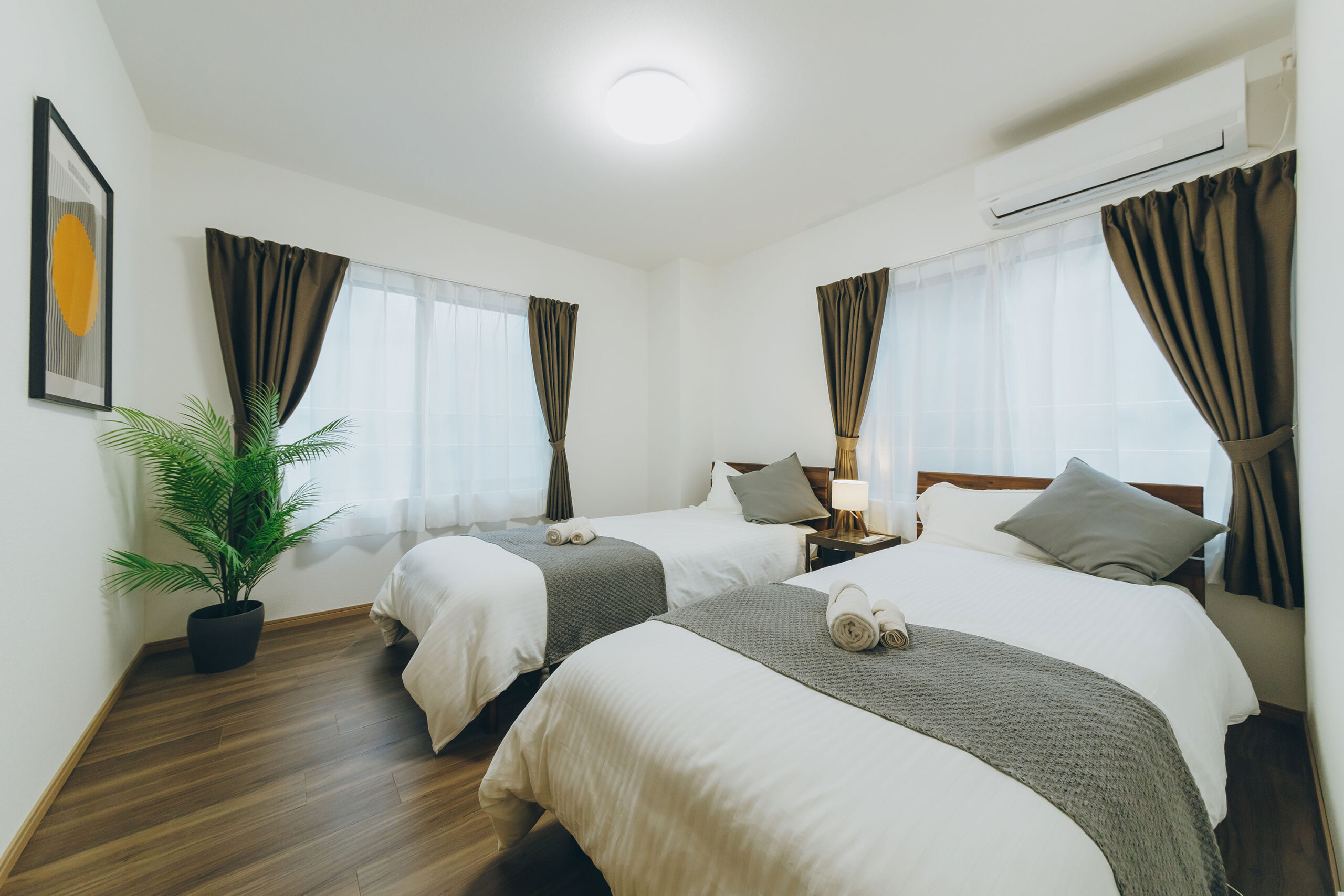 落ち着きのある寝室